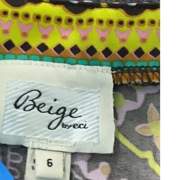 Beige by ECI Size 6 Casual short multicolor print dress beautiful - Picture 5 of 6